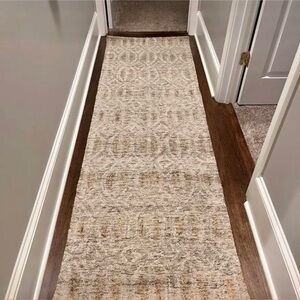 NEW Hand Tufted Wool Palm Runner 2'6" × 8'